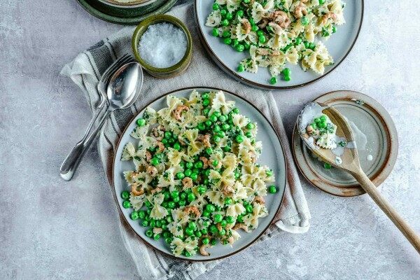 Brown shrimp Farfalle pasta