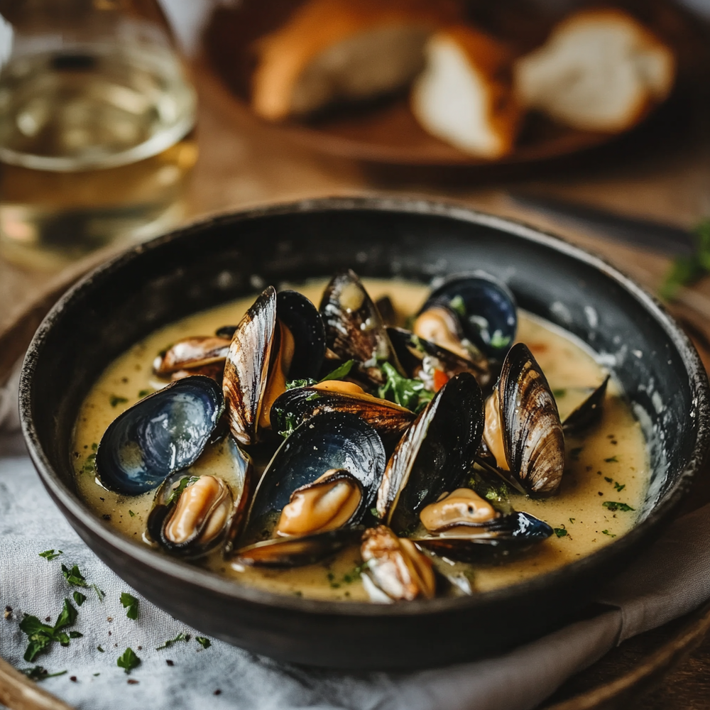 Mussels in a white wine sauce